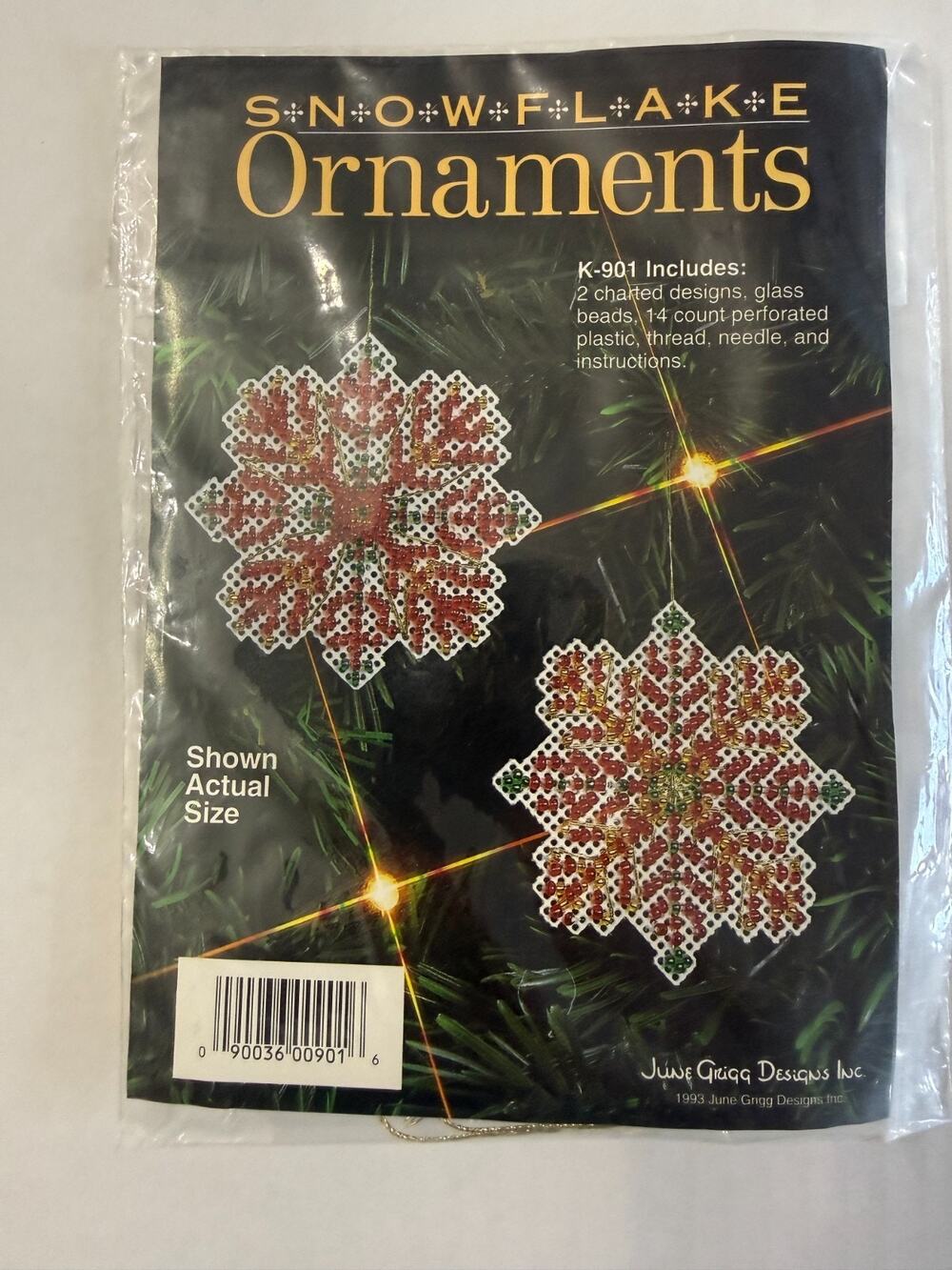 June Grigg Designs "Snowflake Ornaments" Cross Stitch Kit Vintage